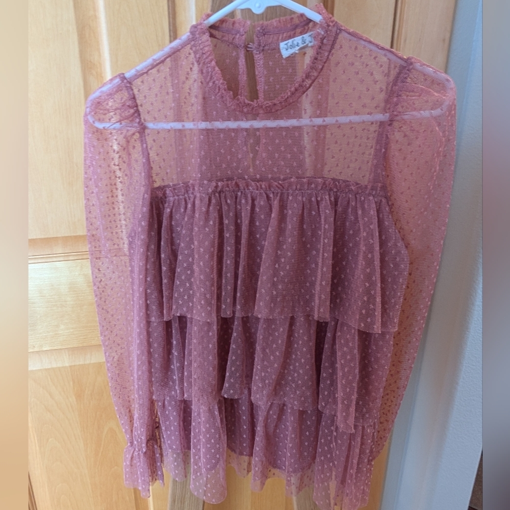 Elegant Sheer Ruffle Blouse